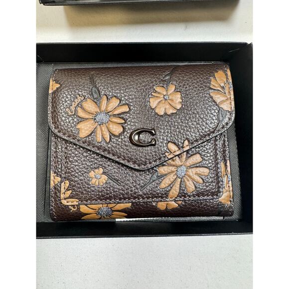 Coach compact wallet brown flowers - Picture 6 of 6